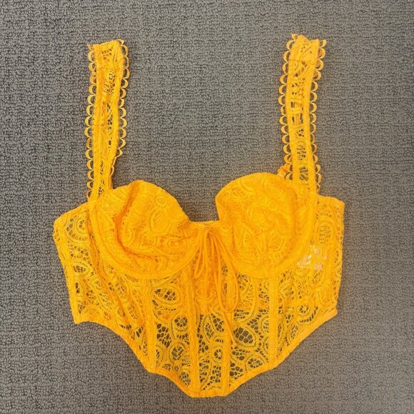 For Love & Lemons Bustier Medium Eyelet Lace Sammie Corset Crop Top Underwired - Picture 5 of 11